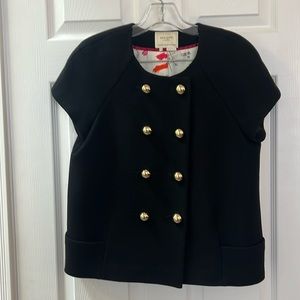 Kate Spade Black Vest gold buttons size 8